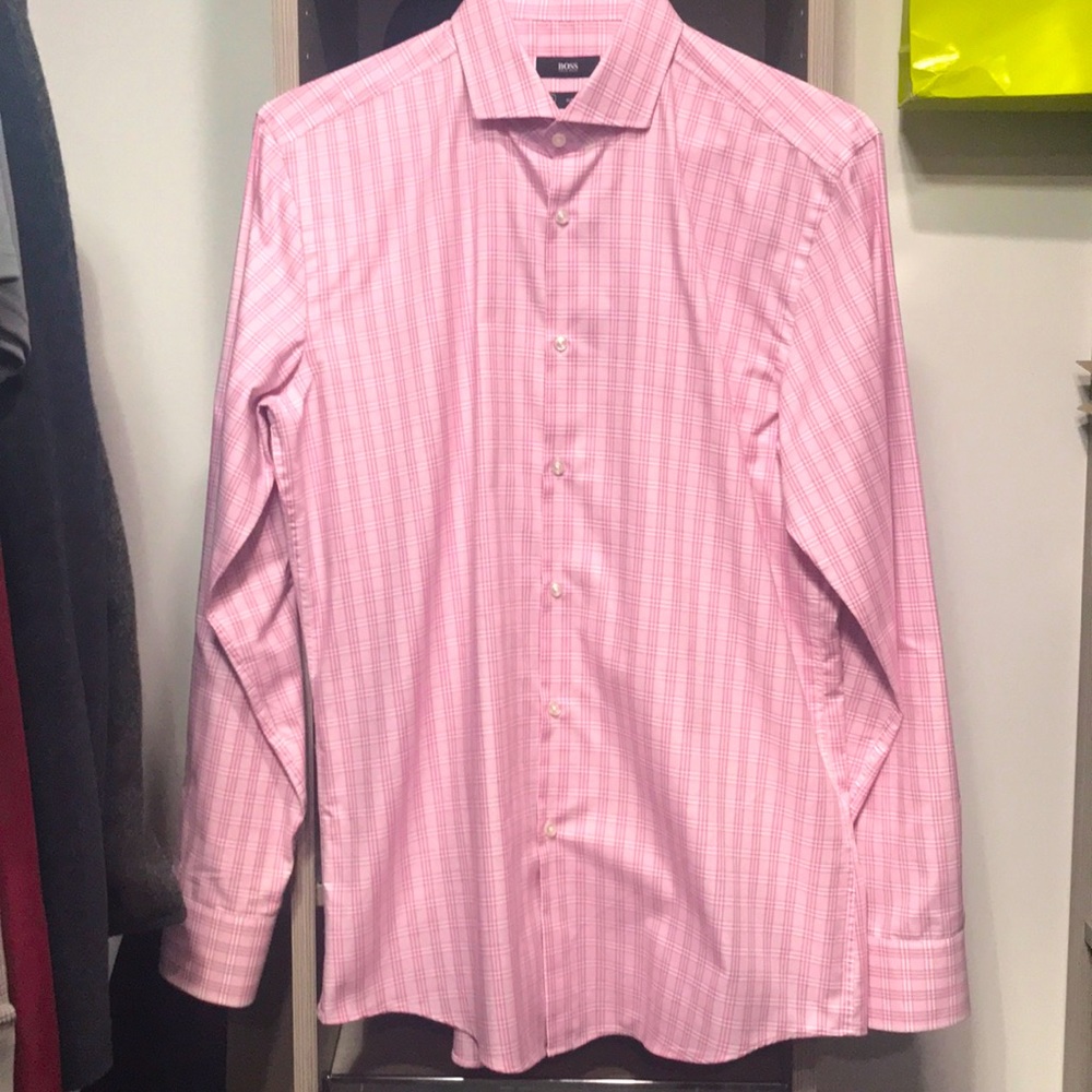 Boss Black label Pink Slim Fit Dress Shirt NWOT